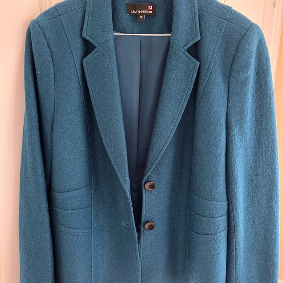 Laura Petites teal wool jacket, EUC - Picture 3 of 7